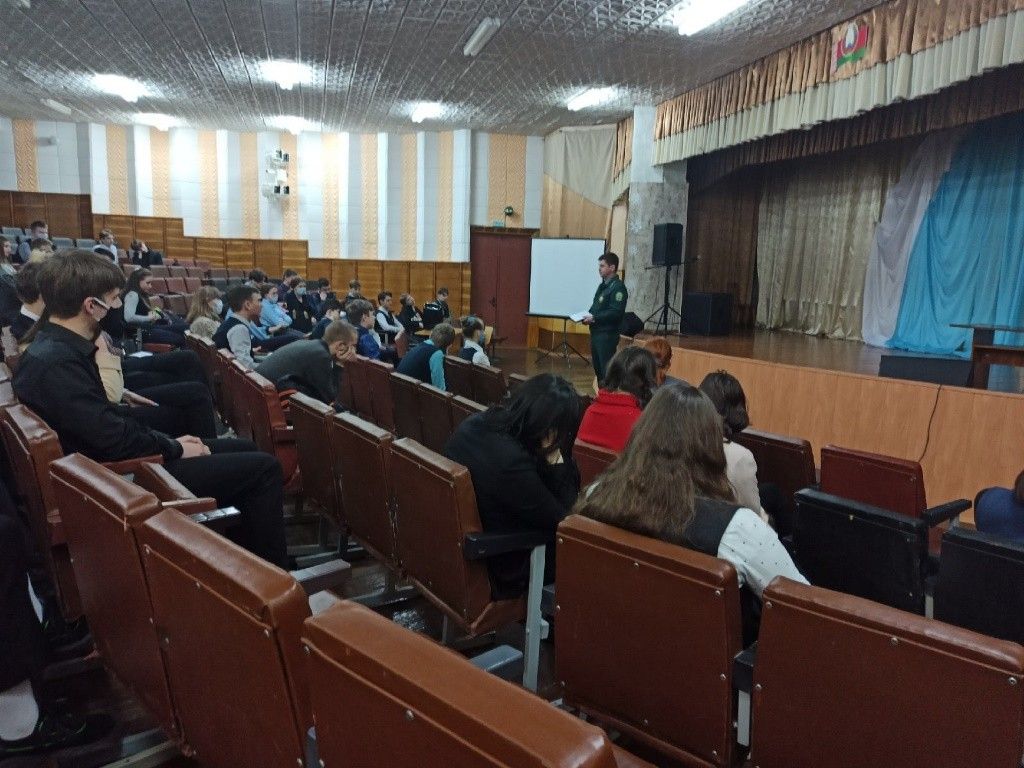 Беседа главного лесничего с учащимися школы
